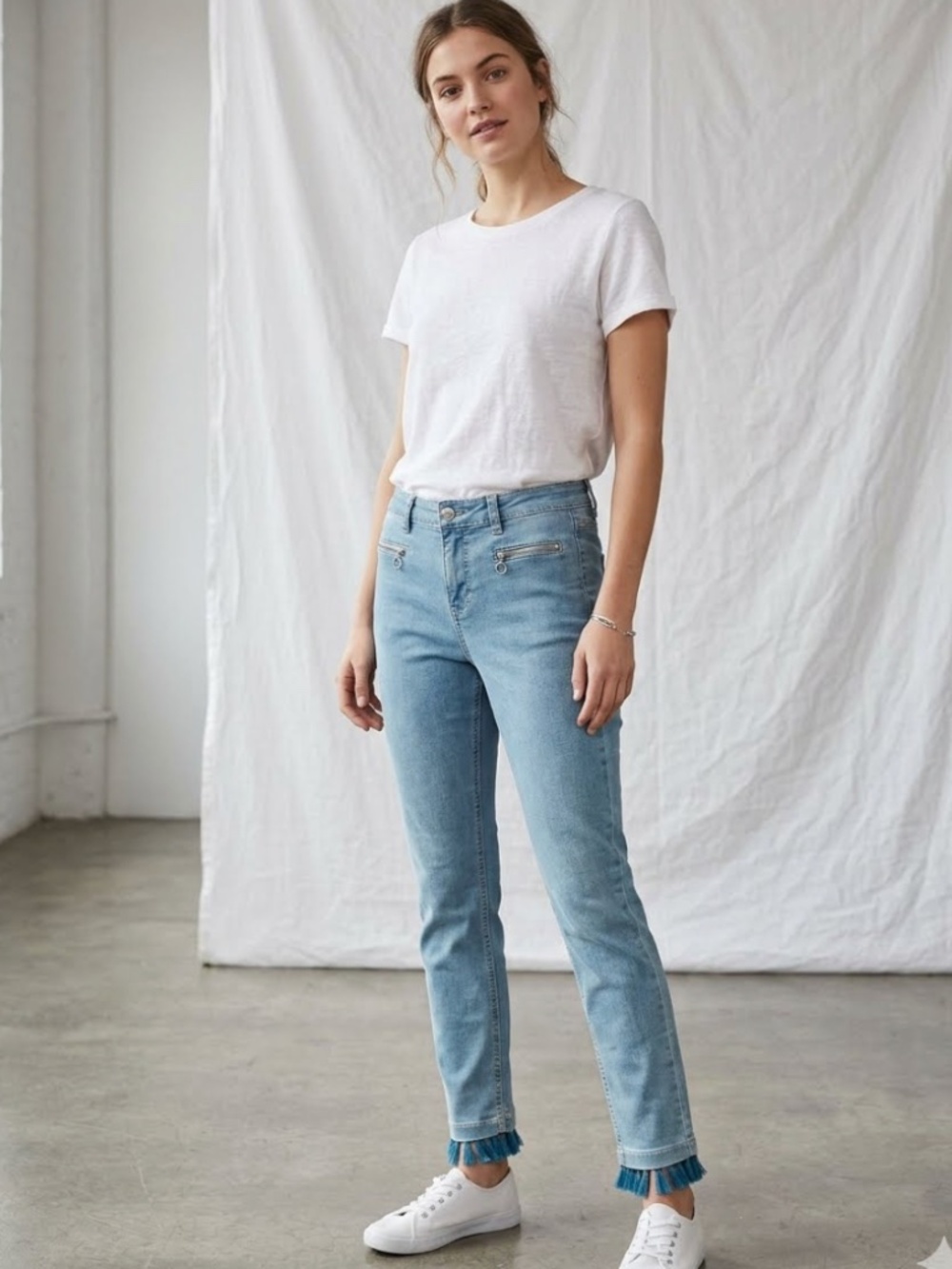 MAC Skinny Jeans with Tassel Fringe Made in Germany Sz 36/27